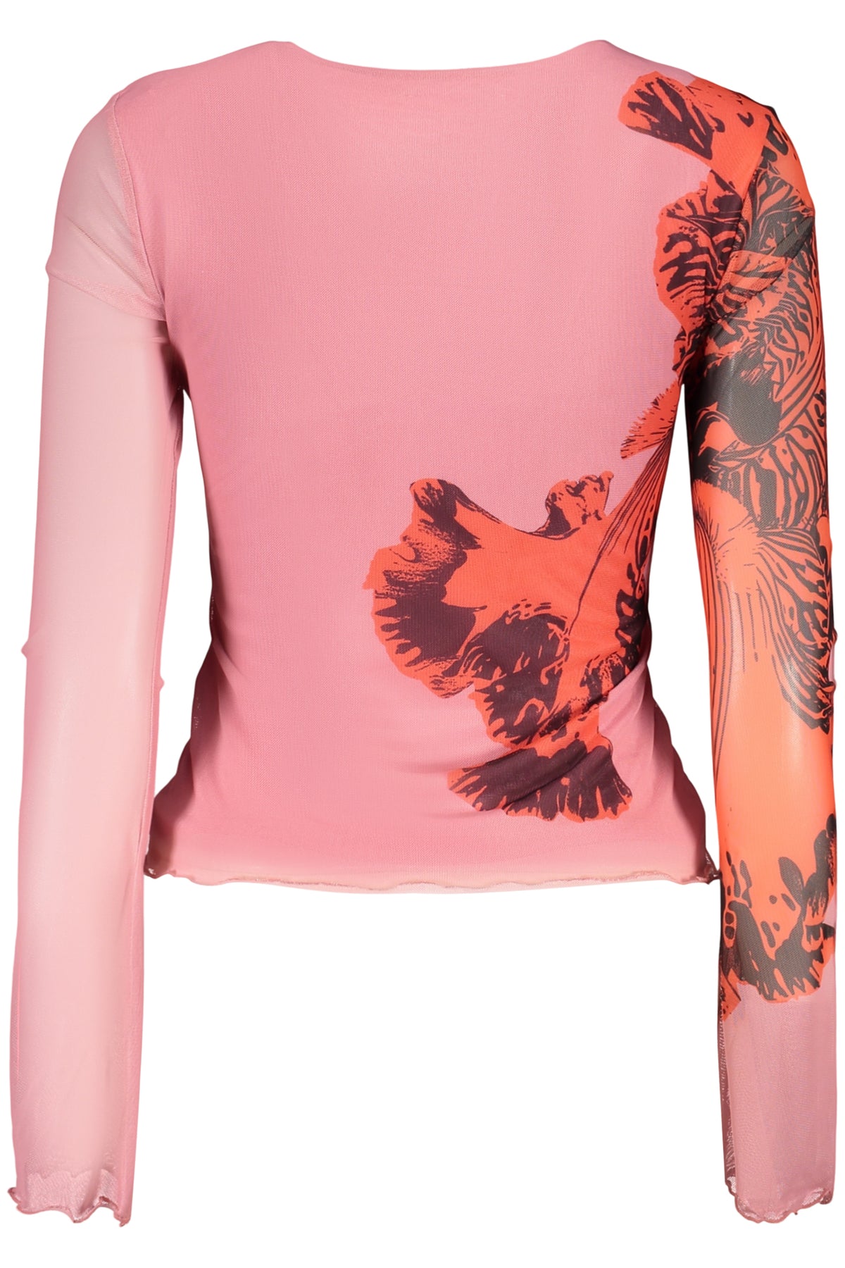 DESIGUAL T-SHIRT MANICHE LUNGHE DONNA ROSA