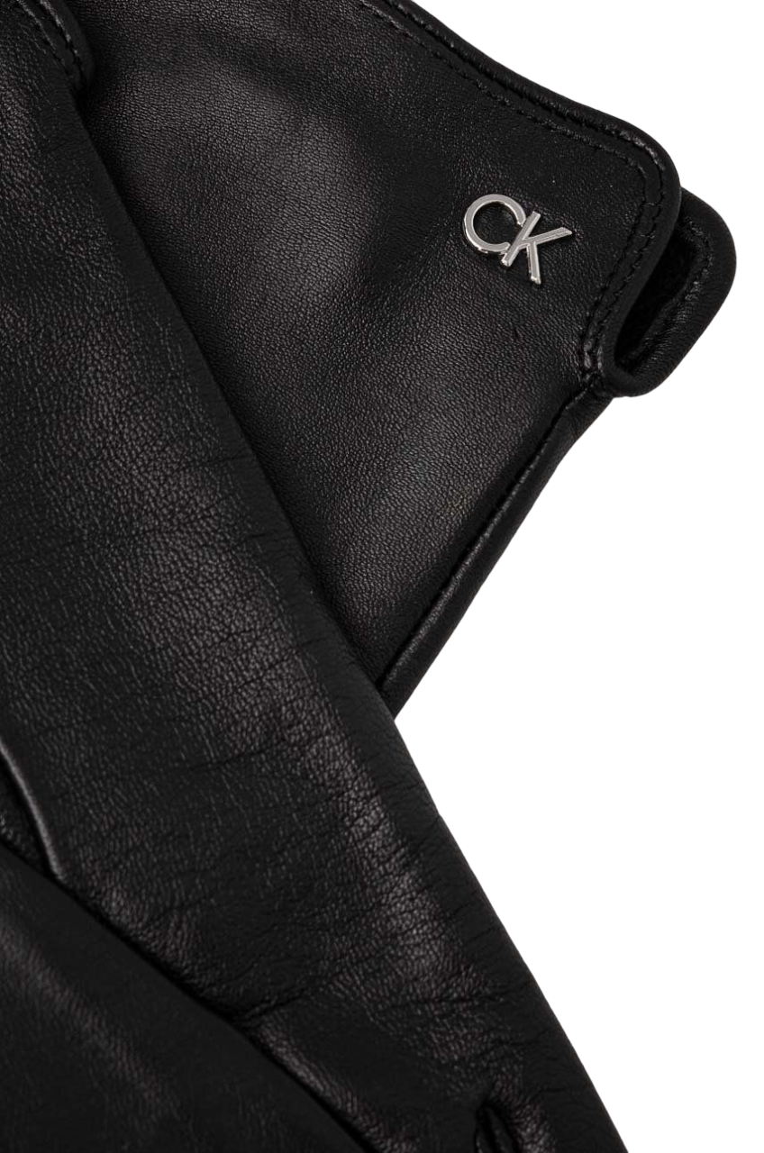 Calvin Klein guanti in ecopelle nero