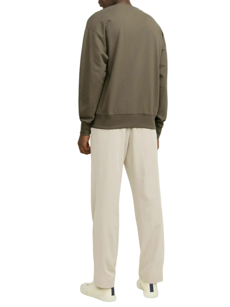 Jack&Jones felpa in spugna di cotone verde militare