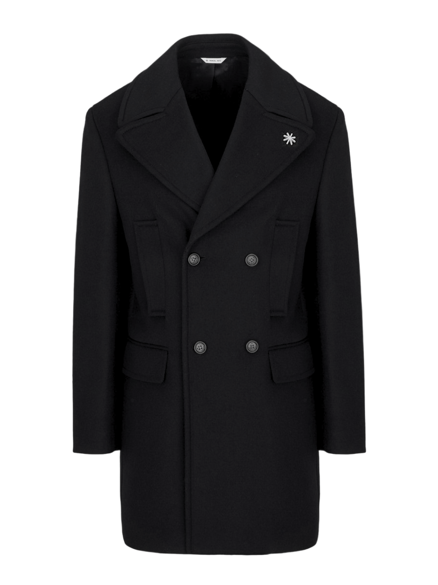 Manuel Ritz cappotto doppiopetto in panno misto lana blu - mem39