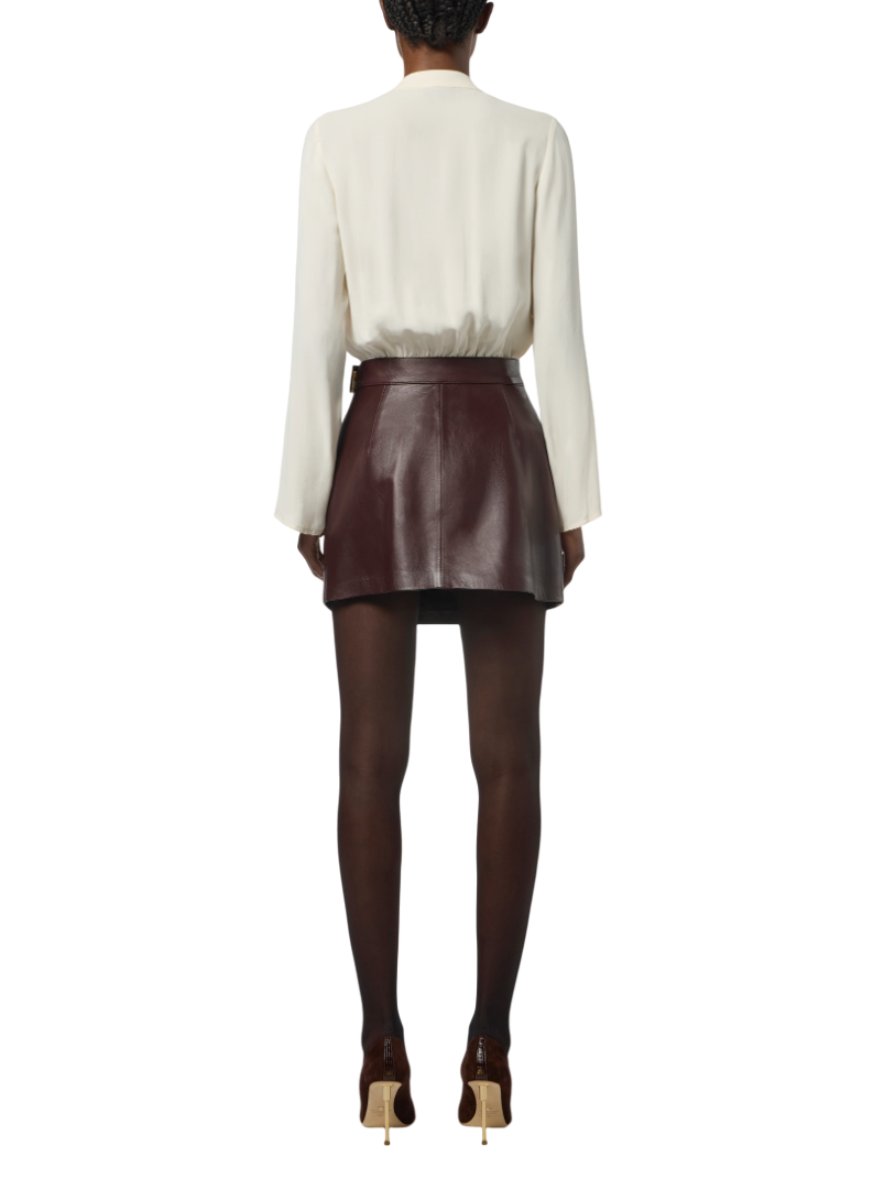 Elisabetta Franchi body in georgette manica lunga panna