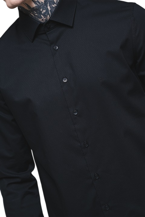 Calvin Klein camicia manica lunga slim fit nero