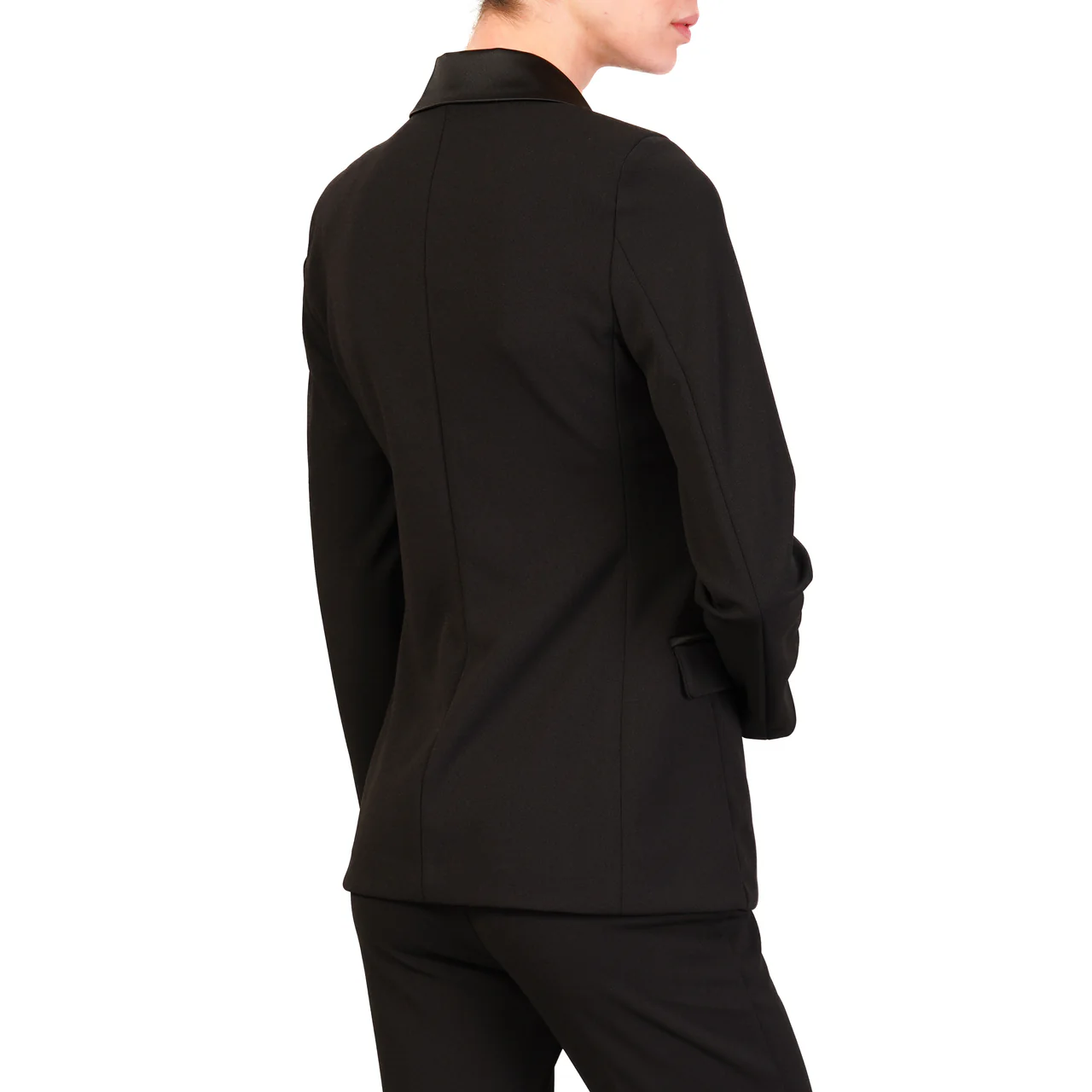 Vicolo giacca blazer doppiopetto in crepe nero