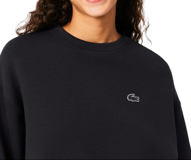 Lacoste felpa oversize donna nero