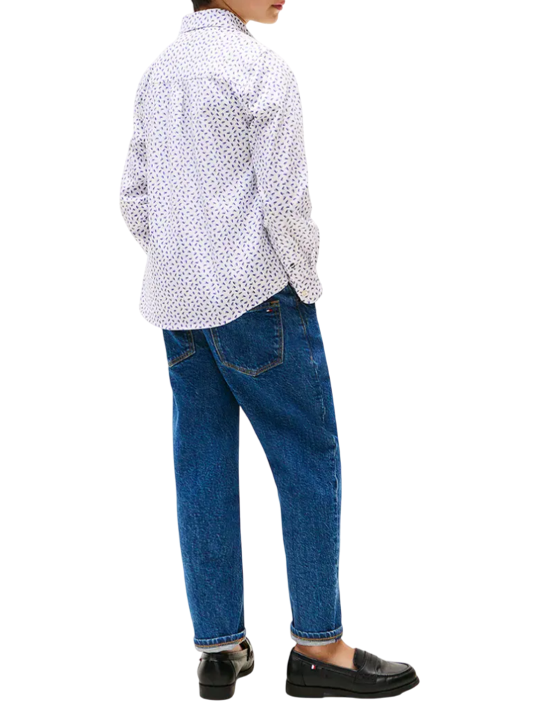 Tommy Hilfiger camicia bambino in fantasia bianco