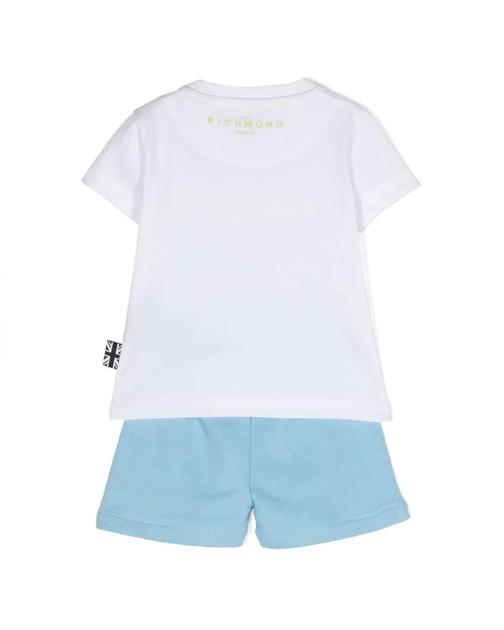 John Richmond completo T-shirt e shorts bianco celeste