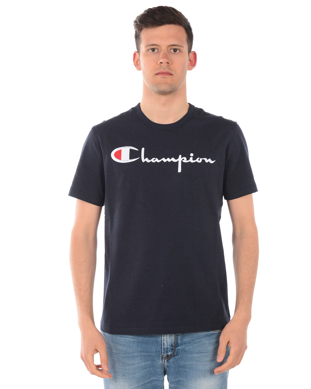 Maglia Champion Blu Scuro Ricamata - mem39