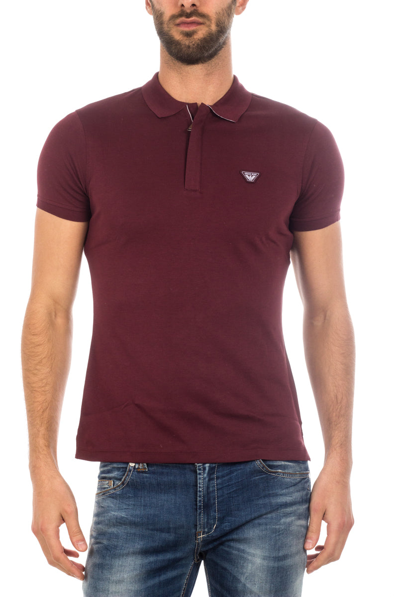 Polo Armani Jeans Bordeaux Scuro con Logo - mem39