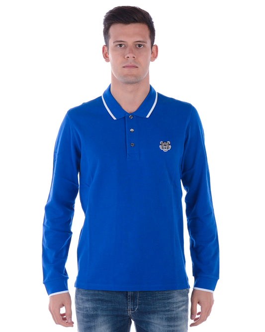 Polo Kenzo Blu in Cotone con Manica Lunga - mem39