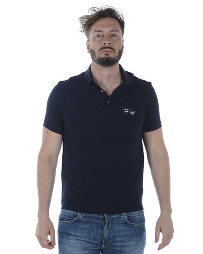 Polo Emporio Armani Blu Navy con Logo Ricamato - mem39