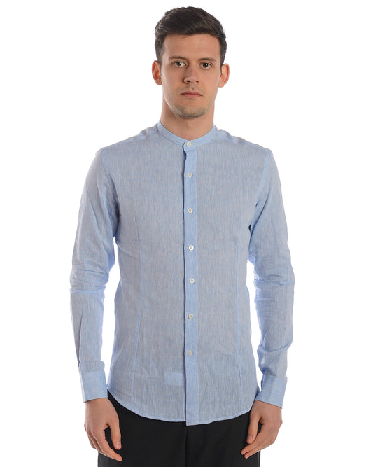 Camicia Slim Fit Alessandrini Azzurro - mem39