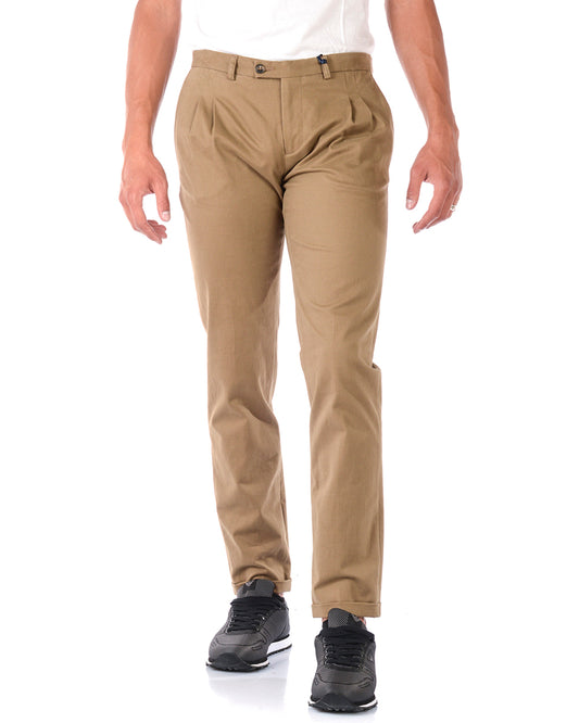 Pantaloni Beige Cotone Elastan Daniele Alessandrini 46 - mem39