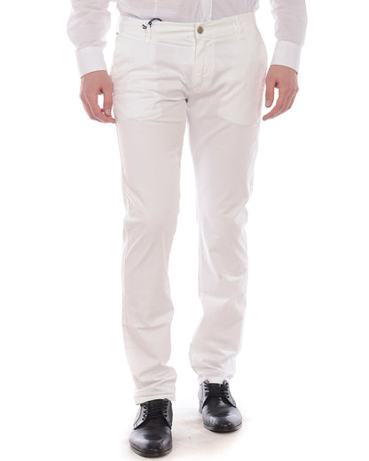 Pantaloni Daniele Alessandrini Beige con Cotone ed Elastan - mem39