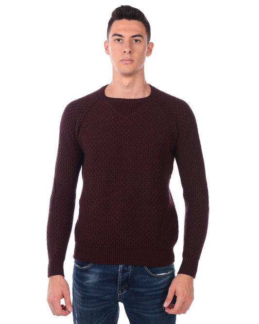 Maglia Daniele Alessandrini Bordeaux Autunno/Inverno Manica Lunga - mem39