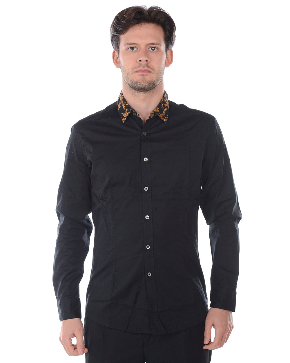 Camicia Viscosa Nera Daniele Alessandrini - mem39