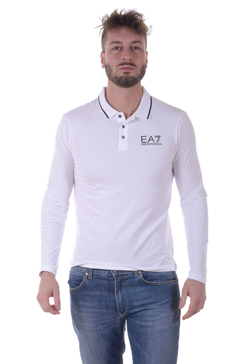 Polo Emporio Armani EA7 Bianco Ricamato - mem39