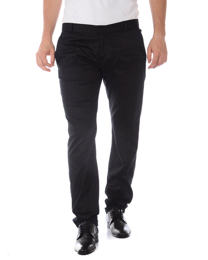 Pantaloni Nero Cotone ed Elastan Daniele Alessandrini - mem39