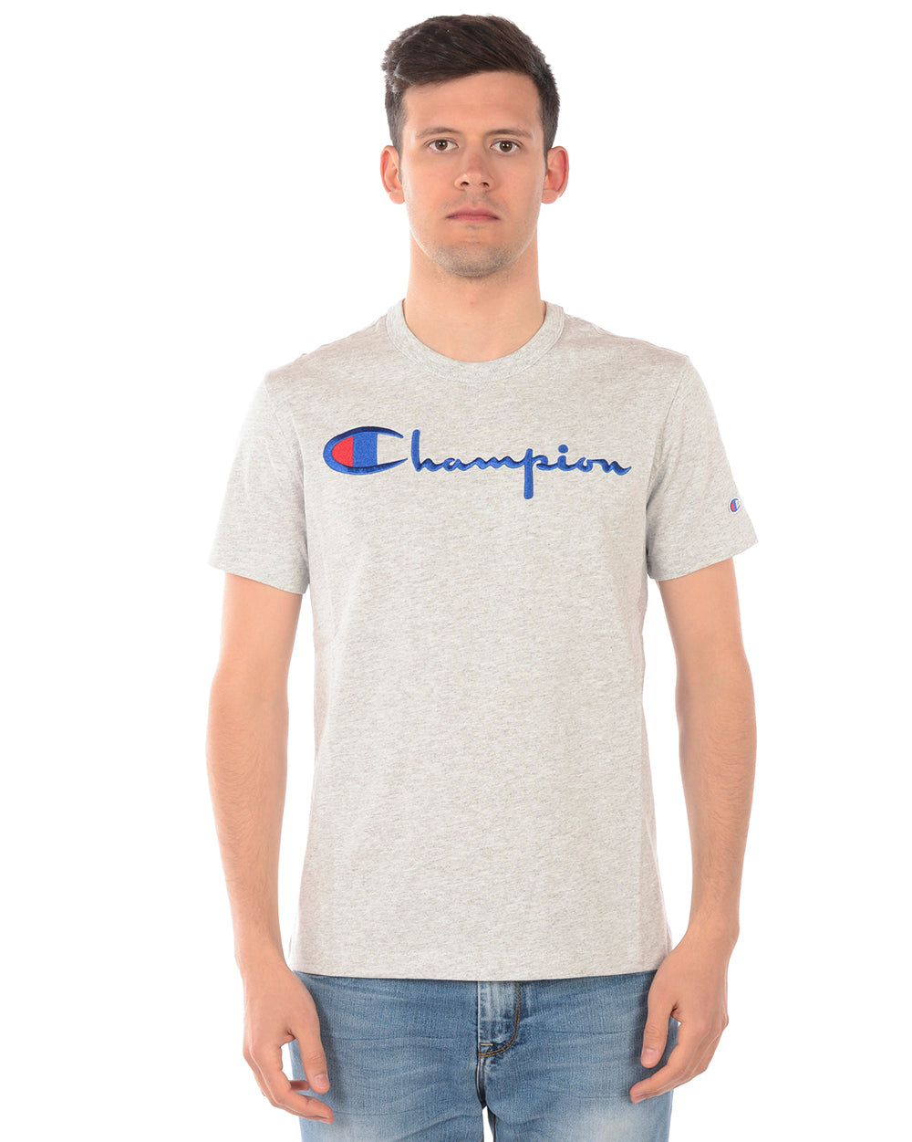 Maglietta Blu Champion - Logo Ricamato - mem39