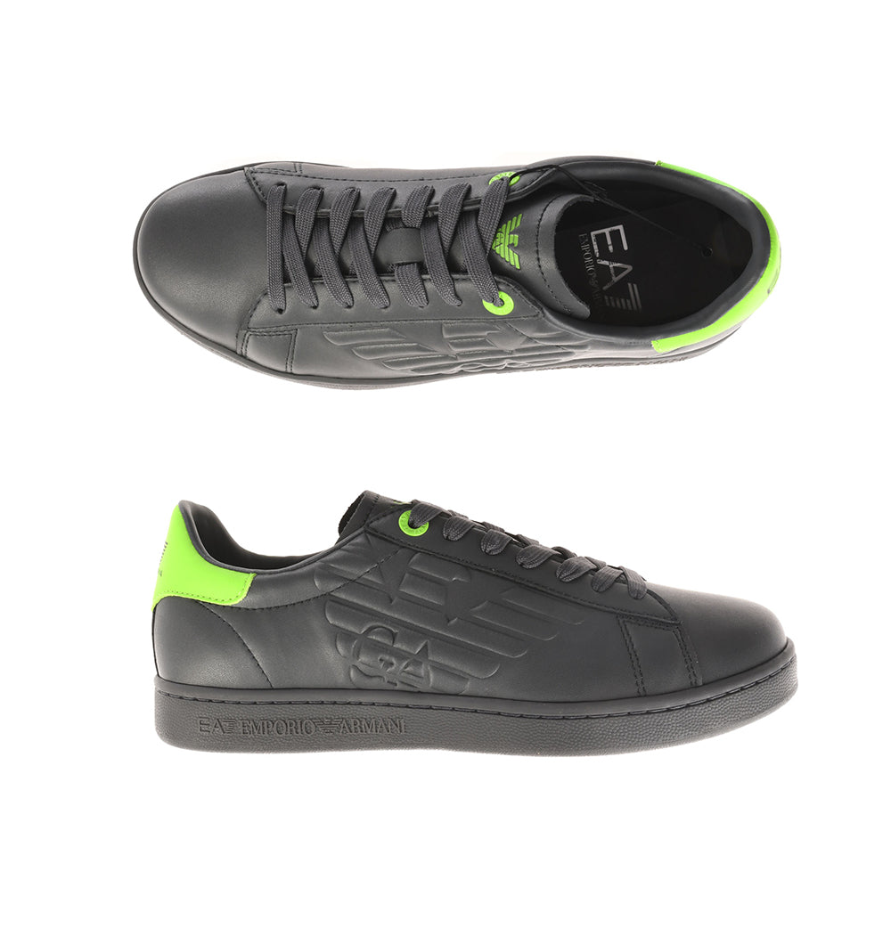 Scarpe Emporio Armani EA7 8 in Pelle Nero Verde - mem39