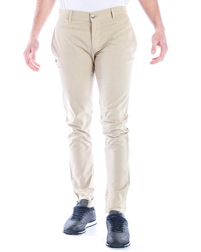 Pantaloni Daniele Alessandrini Beige in Cotone ed Elastan - mem39