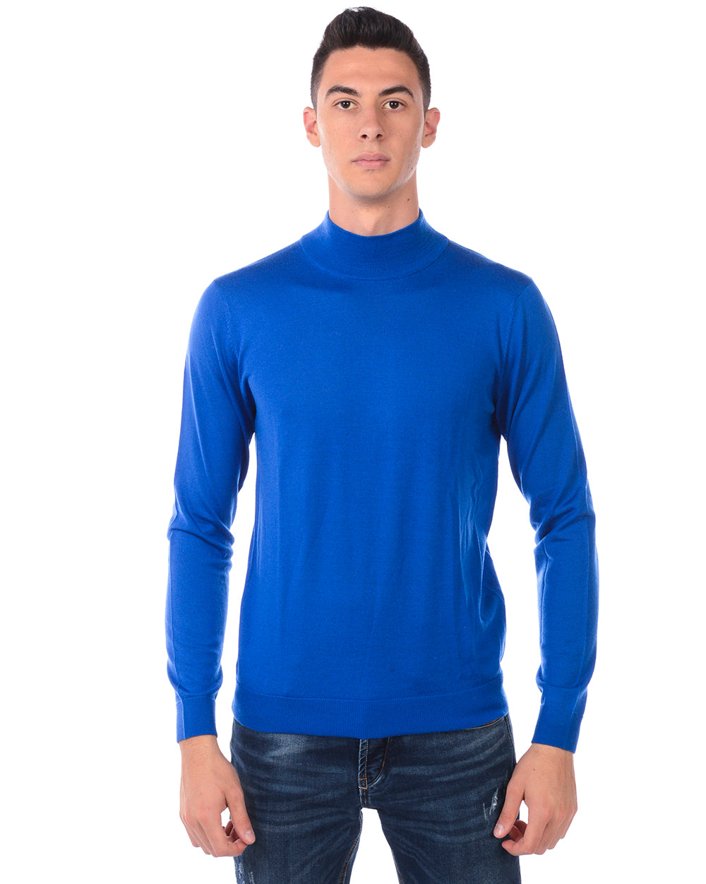 Maglia Daniele Alessandrini Blu Lana - Stile Elegante - mem39