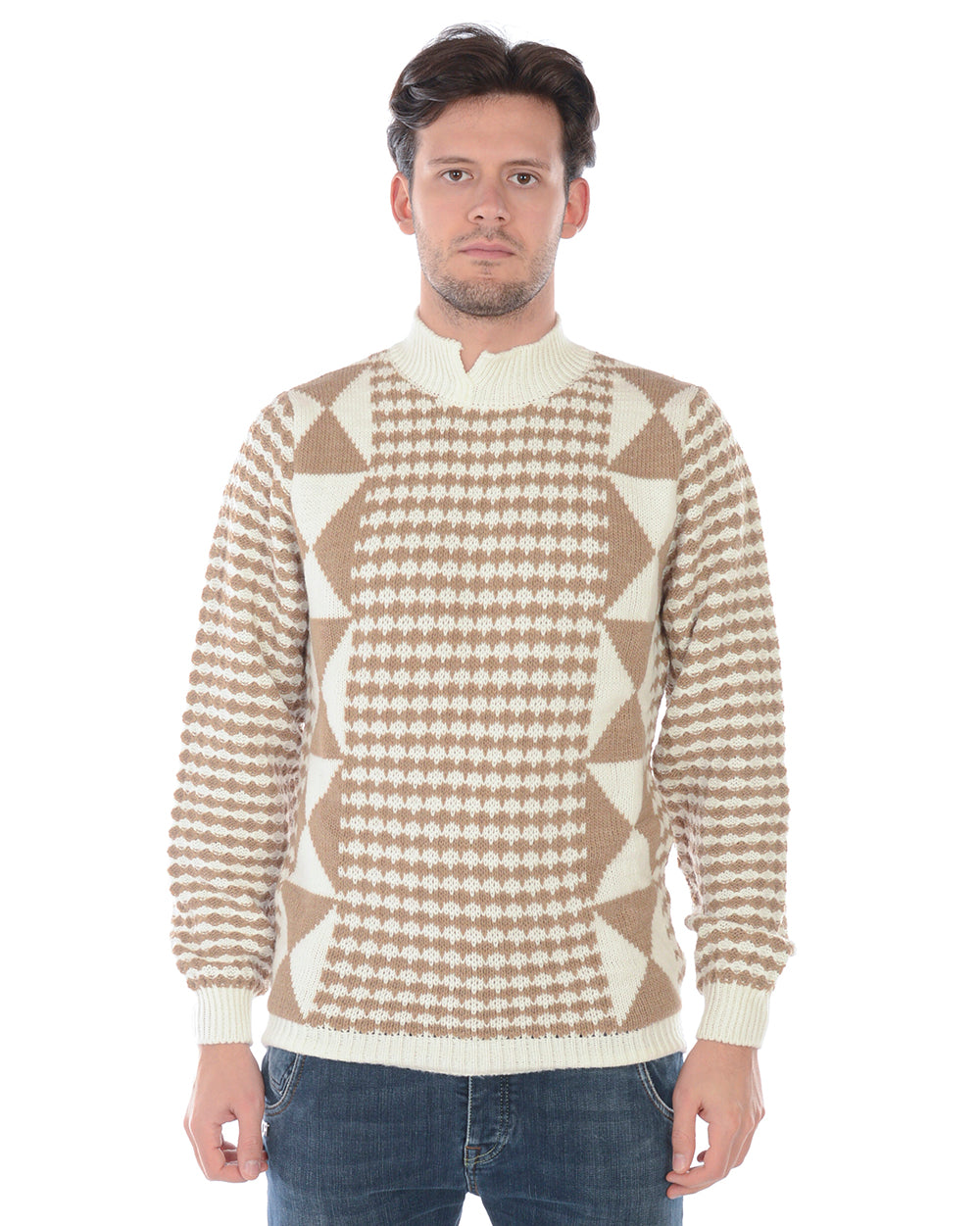 Pullover Maglia Eleganza Beige Daniele Alessandrini - mem39