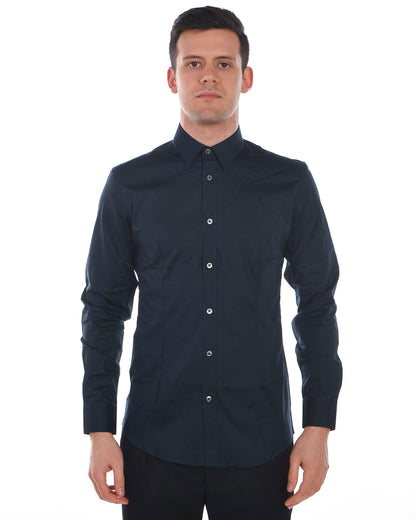 Camicia Blu Daniele Alessandrini - Eleganza Moderna - mem39