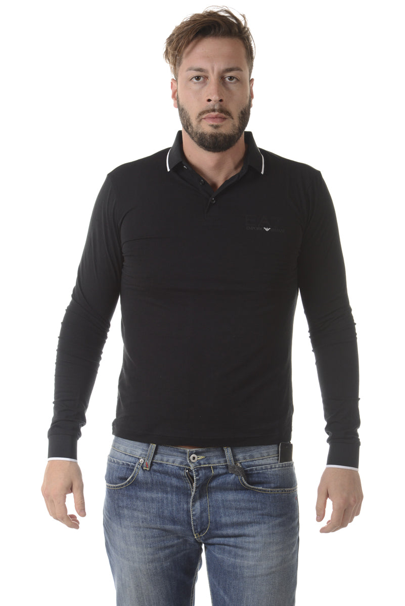 Polo EA7 Nero in Cotone Elastan by Emporio Armani - mem39