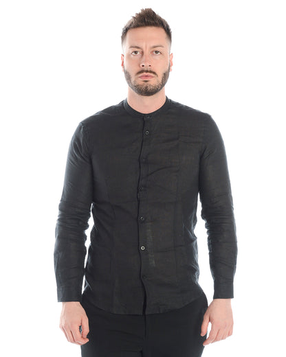 Camicia XL Nero in Lino - Daniele Alessandrini - mem39