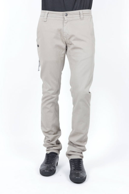 Pantaloni Daniele Alessandrini Beige Scuro in Tessuto Stretch - mem39