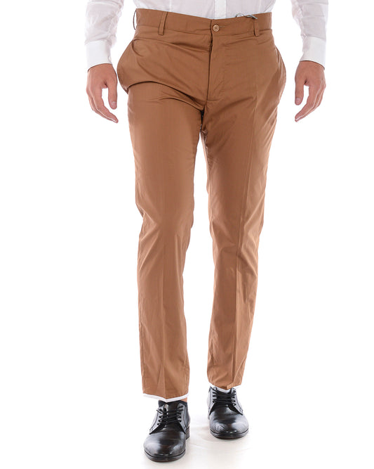 Pantaloni Daniele Alessandrini Brown Cotone - mem39