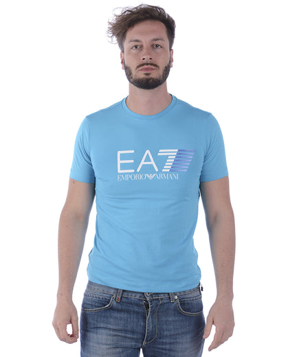 Maglia EA7 Emporio Armani Cotone ed Elastan - Azurro Scuro - mem39