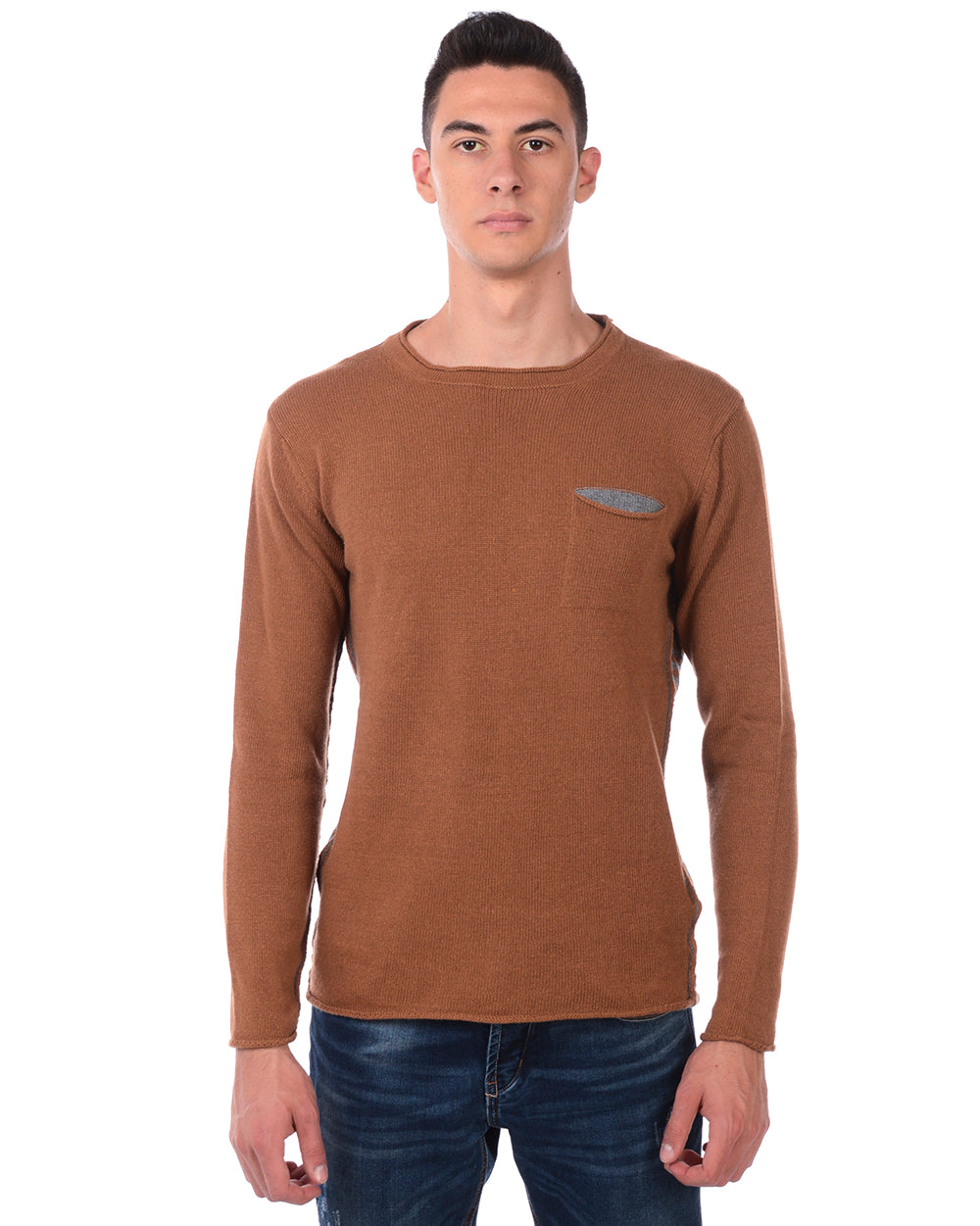 Pullover Marrone Lana e Cashmere Daniele Alessandrini - mem39