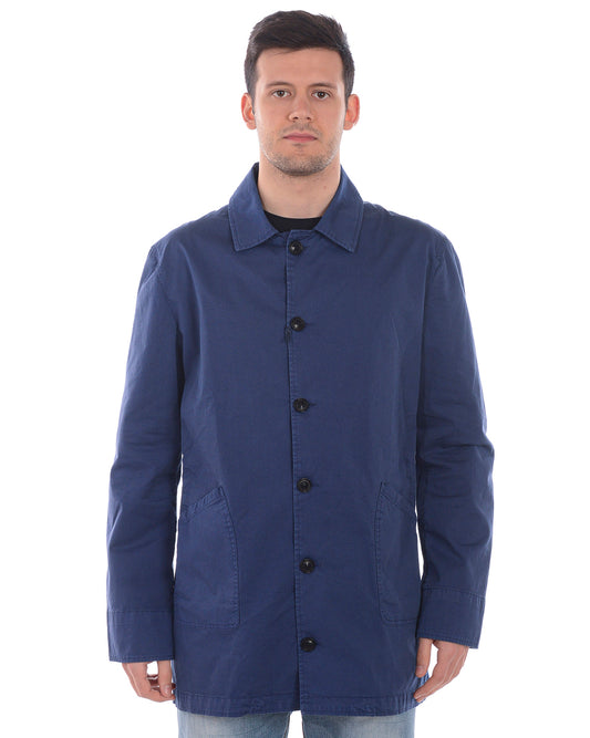 Trench Daniele Alessandrini Blu Cotone/Elastan - mem39