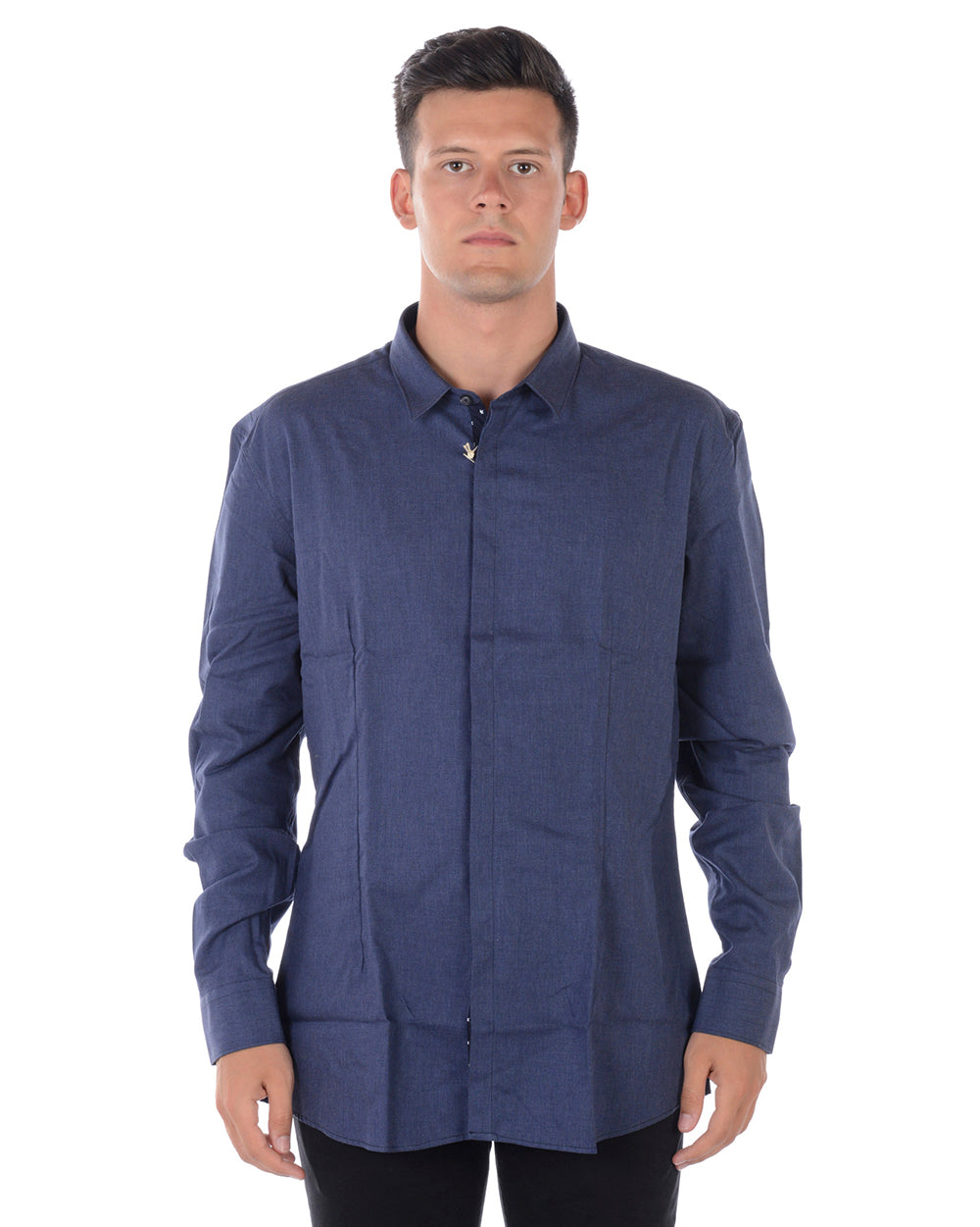 Camicia Daniele Alessandrini Blu Eleganza Senza Tempo - mem39