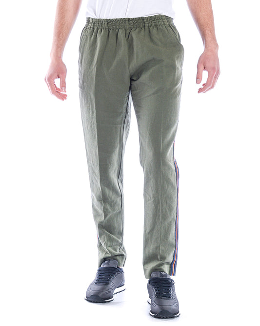 Pantaloni Verde Cotone e Lino Daniele Alessandrini - mem39