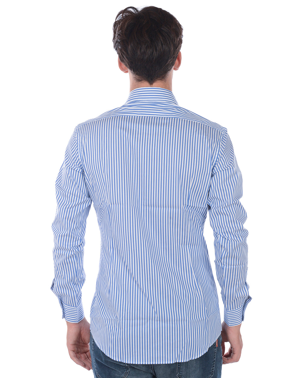 Camicia Blu in Cotone Daniele Alessandrini - mem39