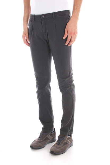 Pantaloni Daniele Alessandrini Marrone in Cotone e Spandex - mem39