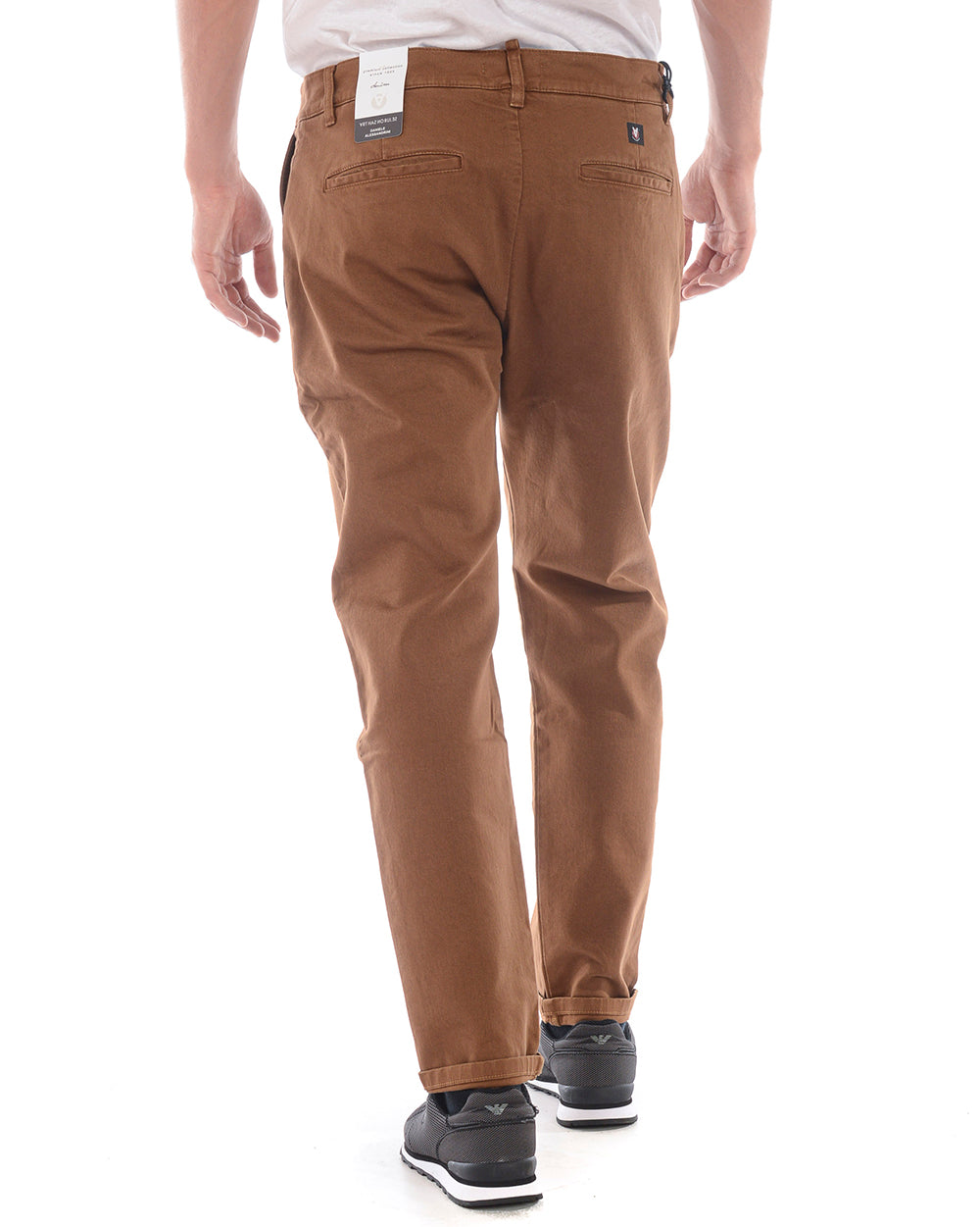 Pantaloni Marrone Cotone Elastan Daniele Alessandrini - mem39