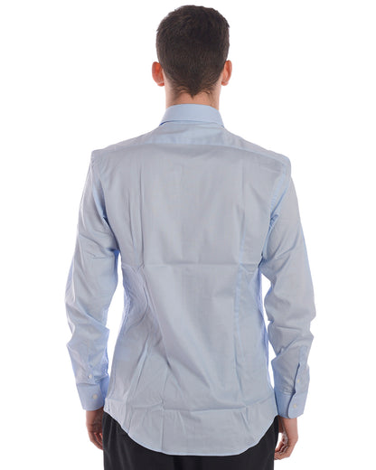 Camicia Celeste Cotone Elasticizzato Daniele Alessandrini - mem39