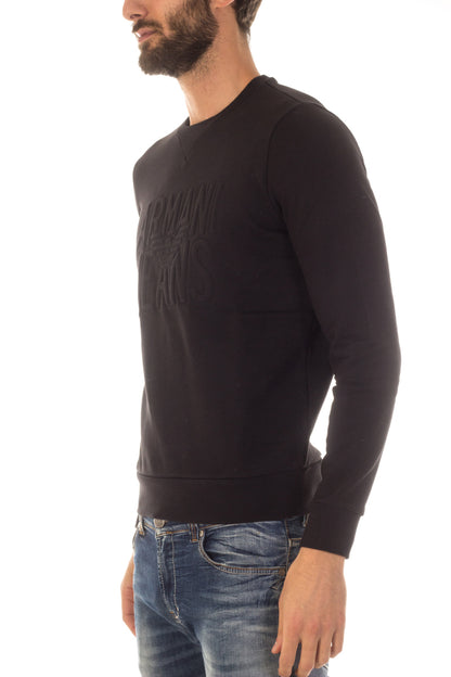 Felpa Nero Cotone e Poliestere Armani Jeans AJ - mem39