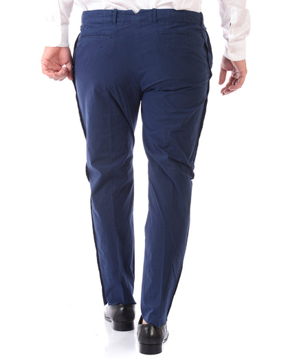 Pantaloni Blu Daniele Alessandrini in Cotone ed Elastan - mem39