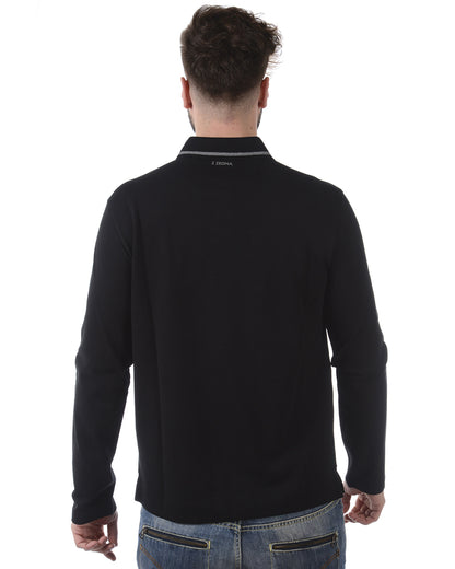 Polo Zegna Nero in Cotone di Alta Qualità - mem39