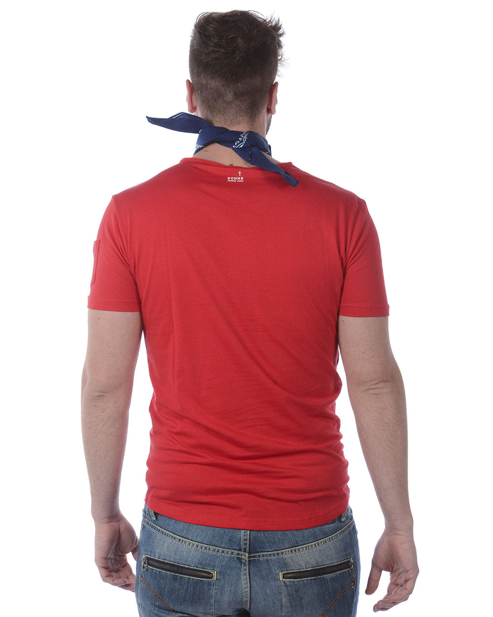 T-shirt Rosso Daniele Alessandrini con Foulard - mem39