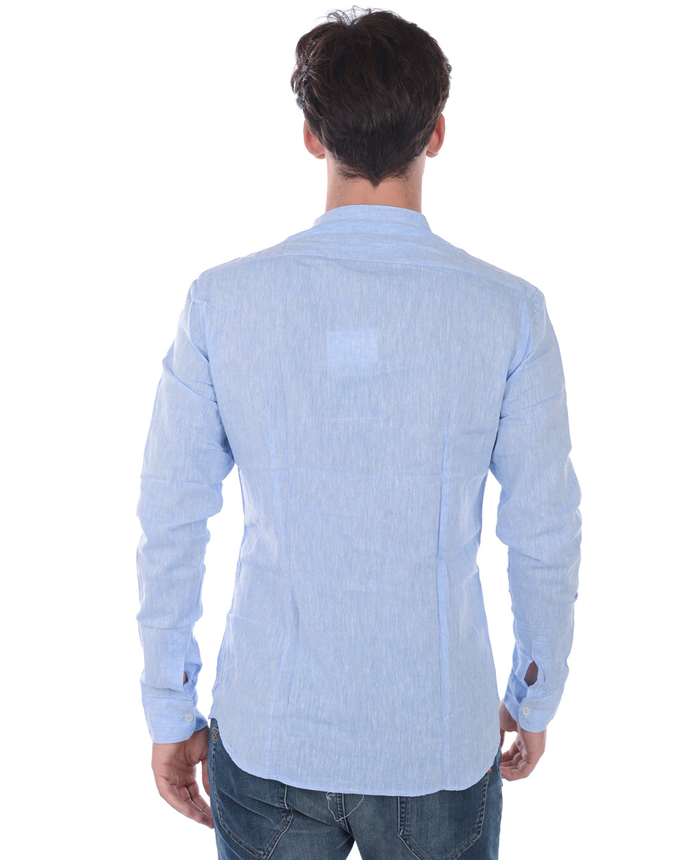 Camicia Daniele Alessandrini Slim Fit in Lino e Cotone - mem39