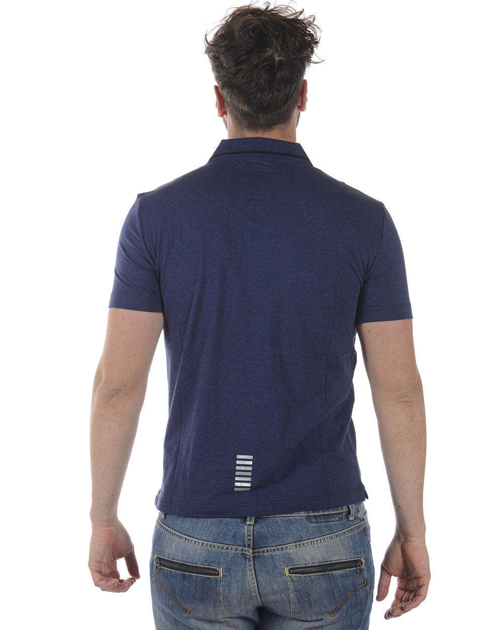 Polo Emporio Armani EA7 Blu con Logo EA7 - mem39