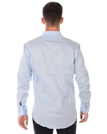 Camicia Daniele Alessandrini Azzurra con Elastan - mem39