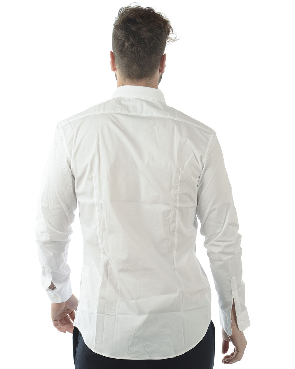 Camicia Daniele Alessandrini - Bianco Cotone ed Elastan - mem39