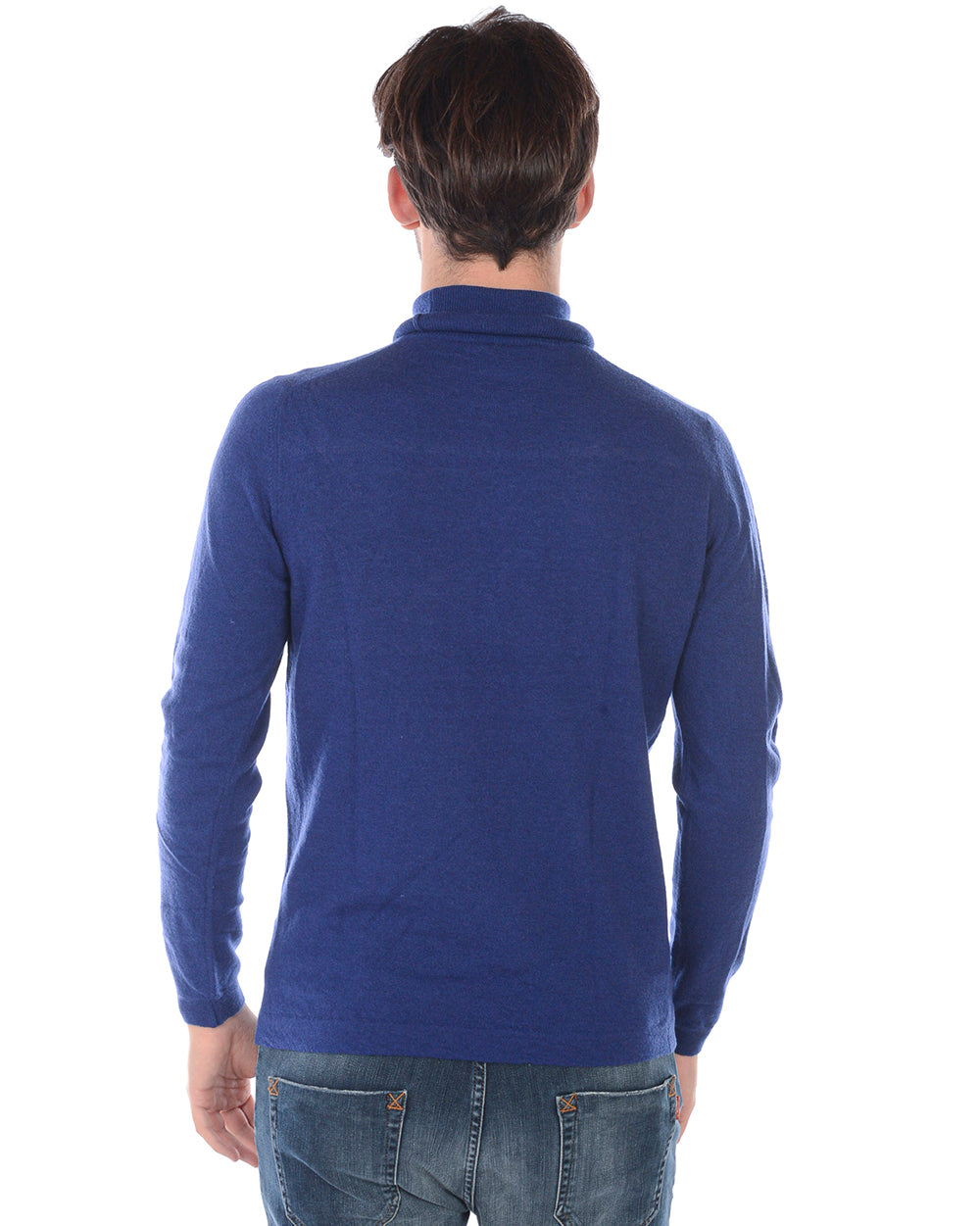 Elegante Maglia Daniele Alessandrini Blu M in Lana e Cashmere - mem39