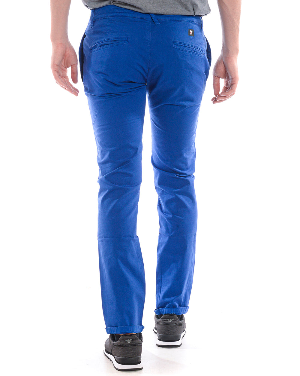 Pantaloni Blu Chiaro in Cotone Elasticizzato Daniele Alessandrini - mem39